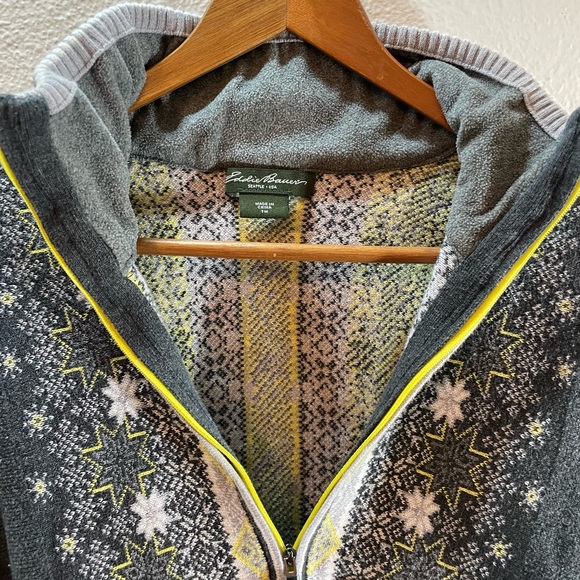 Eddie Bauer 100% Cotton Fair Isle Zippered Turtleneck Sweater Womens Size S - Picture 4 of 10